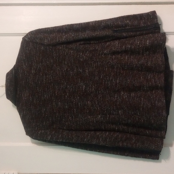 ST JOHN Collection Boucle Tweed Leather Trim Double- Breasted Blazer Jacket - Picture 9 of 16